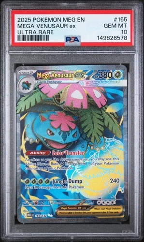 2025 Pokemon Meg En-Mega Evolution #155 Mega Venusaur Ex Ultra Rare PSA 10