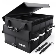 HOTOR Car Trunk Organizer - Foldable Trunk Organizer for SUV, Car Medium Black
