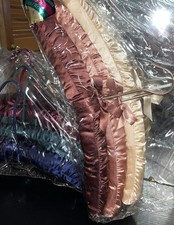 Satin Padded Coat Hangers Bow Ties Multi Color Lot Of 6 New In Pkg Vintage 17  