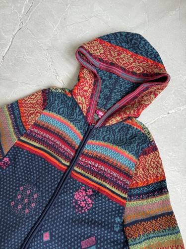 Cardigan évasé Ivko multicolore zippé à capuche laine tricot taille 44 femme - Photo 9/22