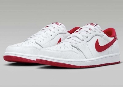 Nike Air Jordan 1 Low Retro White University Red CZ0790-161 Men Size 10.5 No Lid