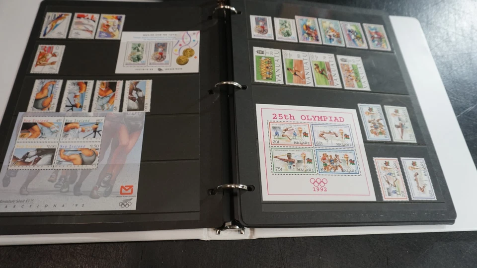 Súper bonita colección 1992 Juegos Olímpicos Barcelona y Albertville sellos MNH en álbum Foto 3 de 4