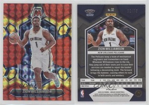 2023-24 Panini Mosaic Choice Red & Yellow Fusion Prizm /75 Zion Williamson #32
