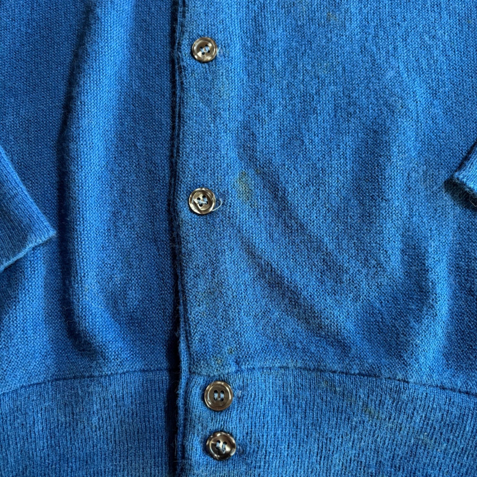 Vintage IZOD Lacoste Blue V Neck Button Up Cardigan Sweater Mens Size M thumbnail 4