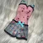 Vintage Barbie Fashionistas Pink Blue Romper Bug Dress