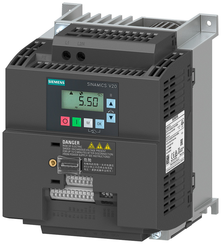 Siemens SINAMICS V20 VFD 230V 2,2kW 6SL3210-5BB22-2BV1 variateur fréquence monophasé triphasé