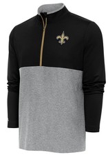 Antigua Men  s New Orleans Saints Zone Black 1/4 Zip Pullover Jacket 2XL XXL NFL