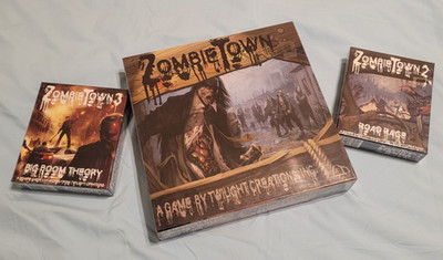 ZombieTown Board Game with both BOOM & ROAD expansions - all NEW SEALED