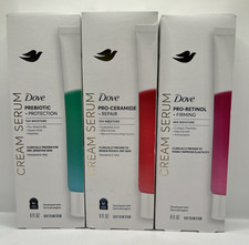 Dove Cream Serum Lot Of 3 Prebiotic Pro Ceramide Pro Retinol 8 Fl Oz