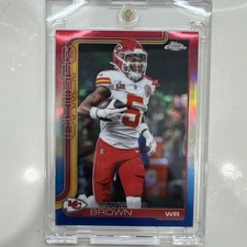 Topps Chrome 2025 Hollywood Brown red white & blue Parallel Chiefs Football Card