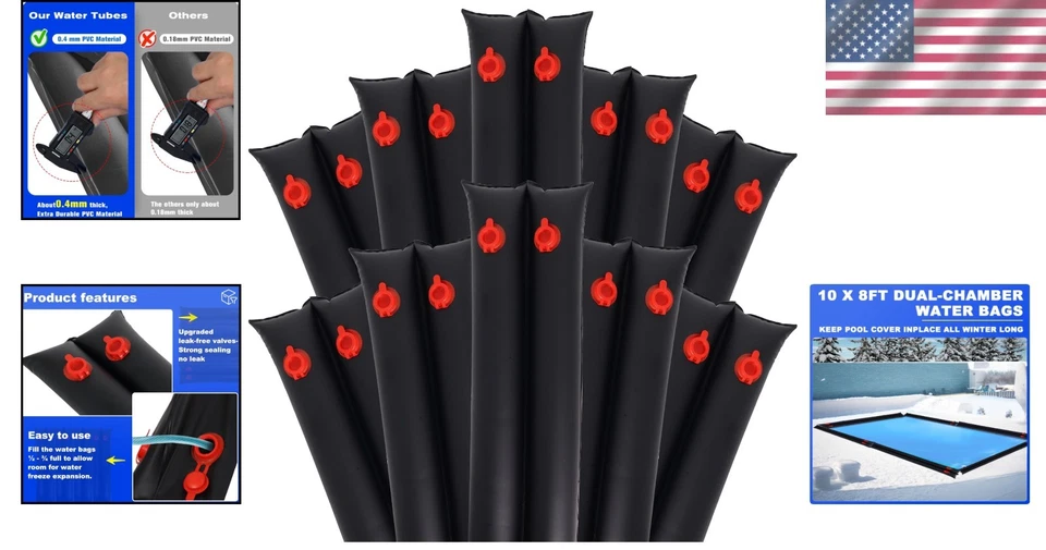 Premium Quality 8ft Pool Water Bags - Leak-Proof for Reliable Winter Protection - Image 2 of 4