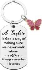 Gift for Sister, Sister Birthday Christmas Valentines Day Silver - Butterfly