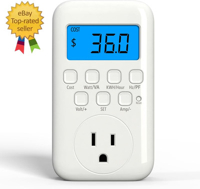 Watt Meter Plug with Backlight, Plug-In Socket Power Meter Electricity Usage Mon