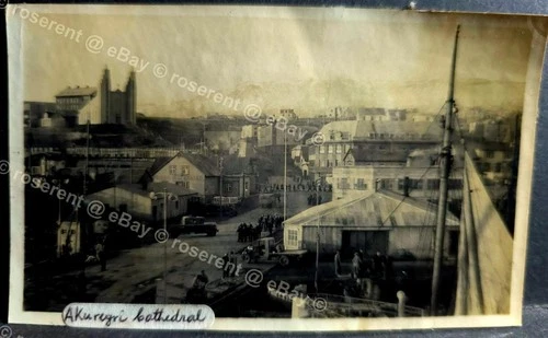 WW2 Iceland - British Soldiers on the Streets of Akureyri - photo 11 by 7cm