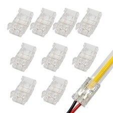 2-Pin 8mm LED Strip Connector, Solderless Hand-Press Clip