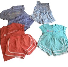 Lot Of 6 Jr Girls SS Shirt/Short Set, Sz 10-12, Champion Brand, Some Flaws, GUC