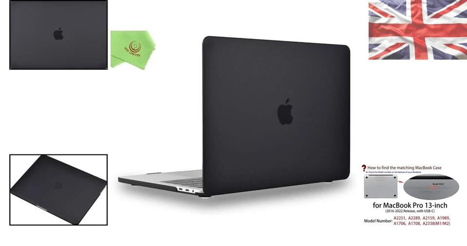 Sleek Soft-Touch MacBook Pro 13" Case (2016-2024) - Ultimate Protection in Black - Image 2 of 4