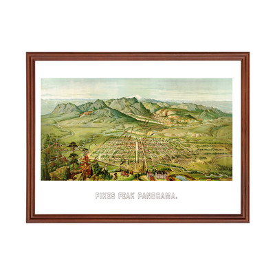 Old Map of Pikes Peak, CO 1890 - Vintage Pikes Peak Colorado