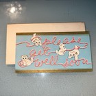 <!--F#f_0-->Vintage A Quaint Shop Get Well Card NEW Embossed Gilt 1940-50S<!--F/-->