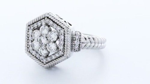1.0 CTW DIAMANTES CREADOS EN LABORATORIO E/VVS1 CORTE REDONDO ORO BLANCO 14K CUERDA ESTILO CÓCTEL - Vídeo 1 de 1