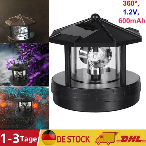 Solar Leuchtturm LED Leuchtfeuer Garten Beleuchtung Deko Solarleuchte für Balkon - Bild 1 von 14