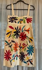 TORY BURCH ARTSY EMBROIDERED FLORAL COTTON SUNDRESS~ Sz-4