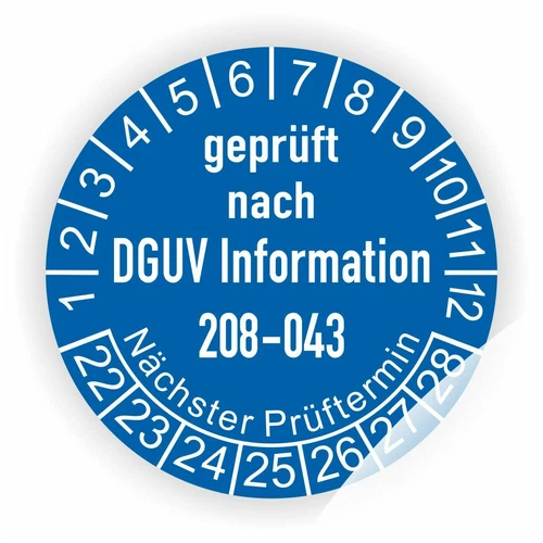 Prüfplaketten Regal Prüfung Wartung -Geprüft nach DGUV Info 208-043- Ø:20-50mm - Bild 5 von 8