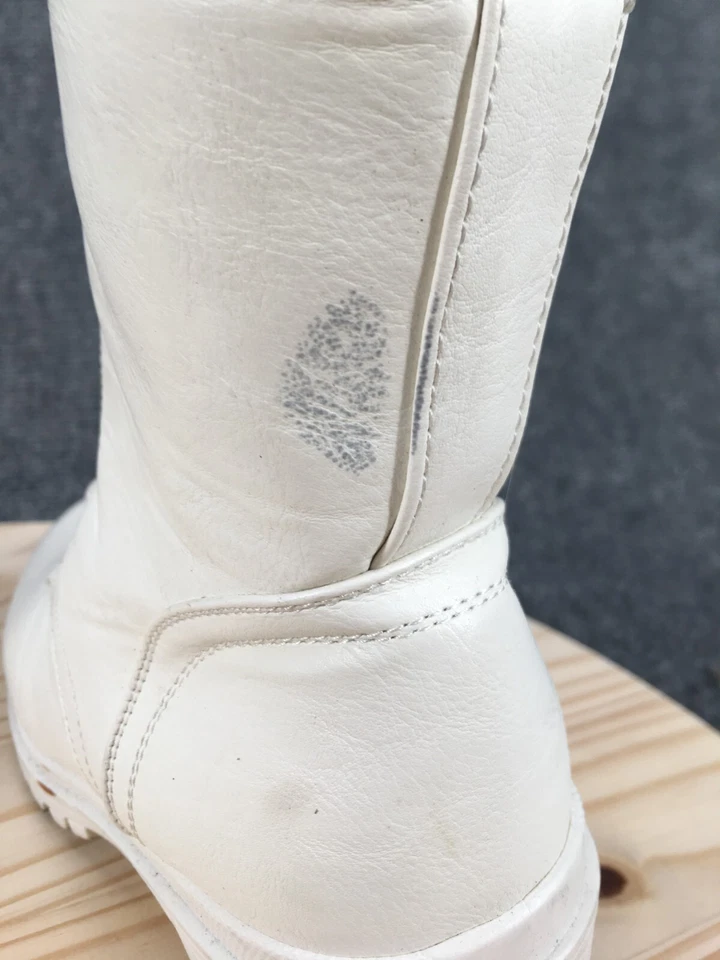 Mia Botas Mujer 7 M Pennelopie Combat Blanco Con Cordones Tacón Grueso Cremallera Lateral 10130 Foto 4 de 4