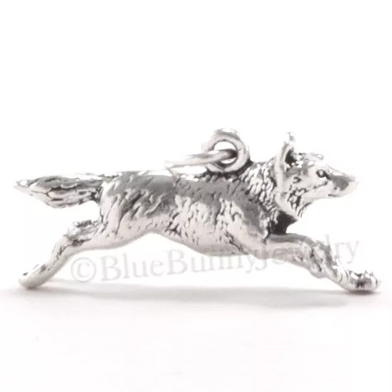 Silver hot sale wolf charm