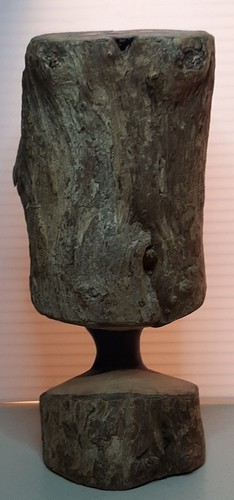 Vintage Carved Tree Trunk Ebony Wood Figurine Handmade woman Statue Black Decor - Picture 11 of 12