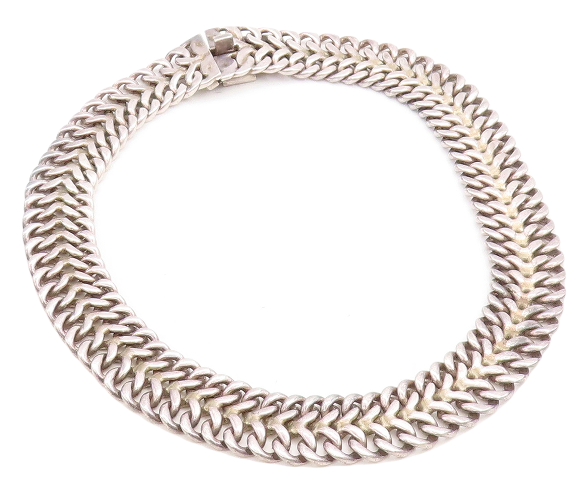 MEXICO 925 Sterling Silver Vintage Chain Mail Link Choker MEXICO 925 Sterling Silver Vintage Chain Mail Link Choker