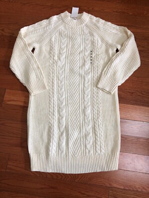 NWT uniqlo women cable knit long sleeve dress Size M | eBay