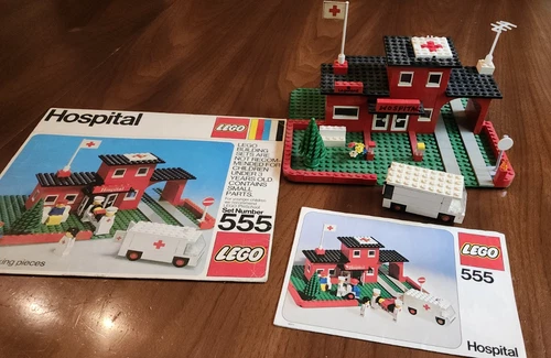 Lego Hospital 555 1975 Vintage  With Partial Box Instructions Incomplete Set