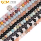 Natural Matte Aquamarine Mookaite Round Loose Spacer Jewellery Making Beads 15"