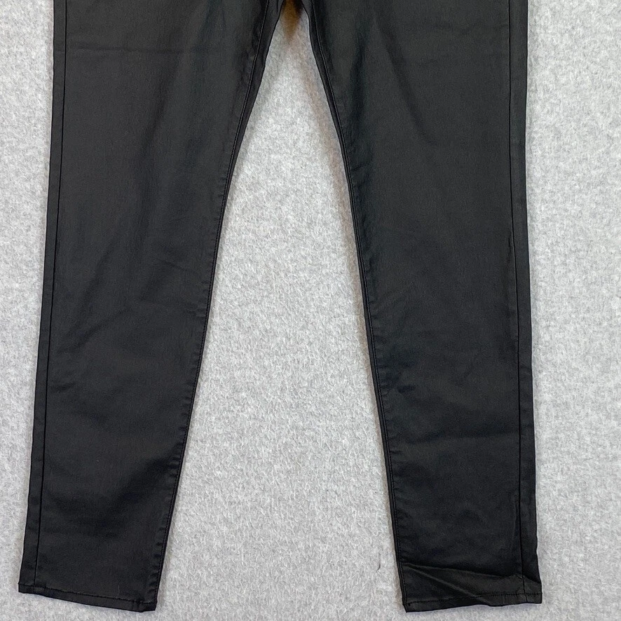 H&M Pants Womens 34/32 Black Faux Leather Jegging Skinny Legging High Waist - Image 3 of 4