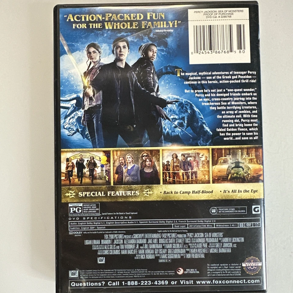 Percy Jackson Sea of Monsters DVD - Image 2 of 2