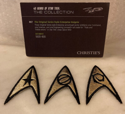 3 Enterprise Insignia Emblems; 40 Years of STAR TREK Christie's Auction; DS9