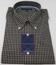 NEW Tommy Hilfiger Men's Green Plaid Check Button Down Dress Shirt Sz L 16-34/35