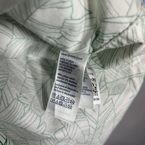 Camicia Tommy Hilfiger personalizzata stampa foglia bottoni manica corta L - Foto 6 di 6