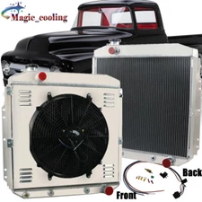 For 1953-1956 54 55 Ford F100 F-250 F350 Chevy V8 4-Row Radiator Shroud Fan Kits