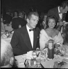 Merle Oberon Michael Rennie Candid Vintage 2.25 x 2.25 Original Camera Negative