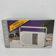 Soundesign AM/FM Portable Radio Model 2204 SGY Dual Power, Vintage~ NOS~ NIB~