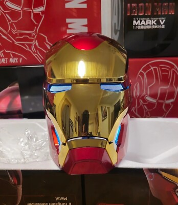 iron man helmet for sale uk MK5 Silver Edition with Voice Activation HeroHaven Transparent and visible lens (when the eye light is off) 8 Marvel Iron Man MK5 Helmet