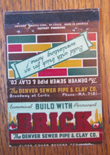 ROYAL FLASH MATCHBOOK COVER: DENVER SEWER PIPE & CLAY COLORADO MATCHCOVER -D19