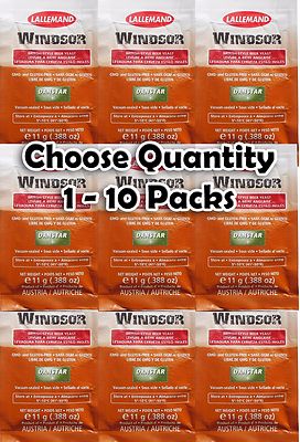 1 to 10 Packs Lallemand Danstar Windsor English Beer Ale Yeast 11g. Packet