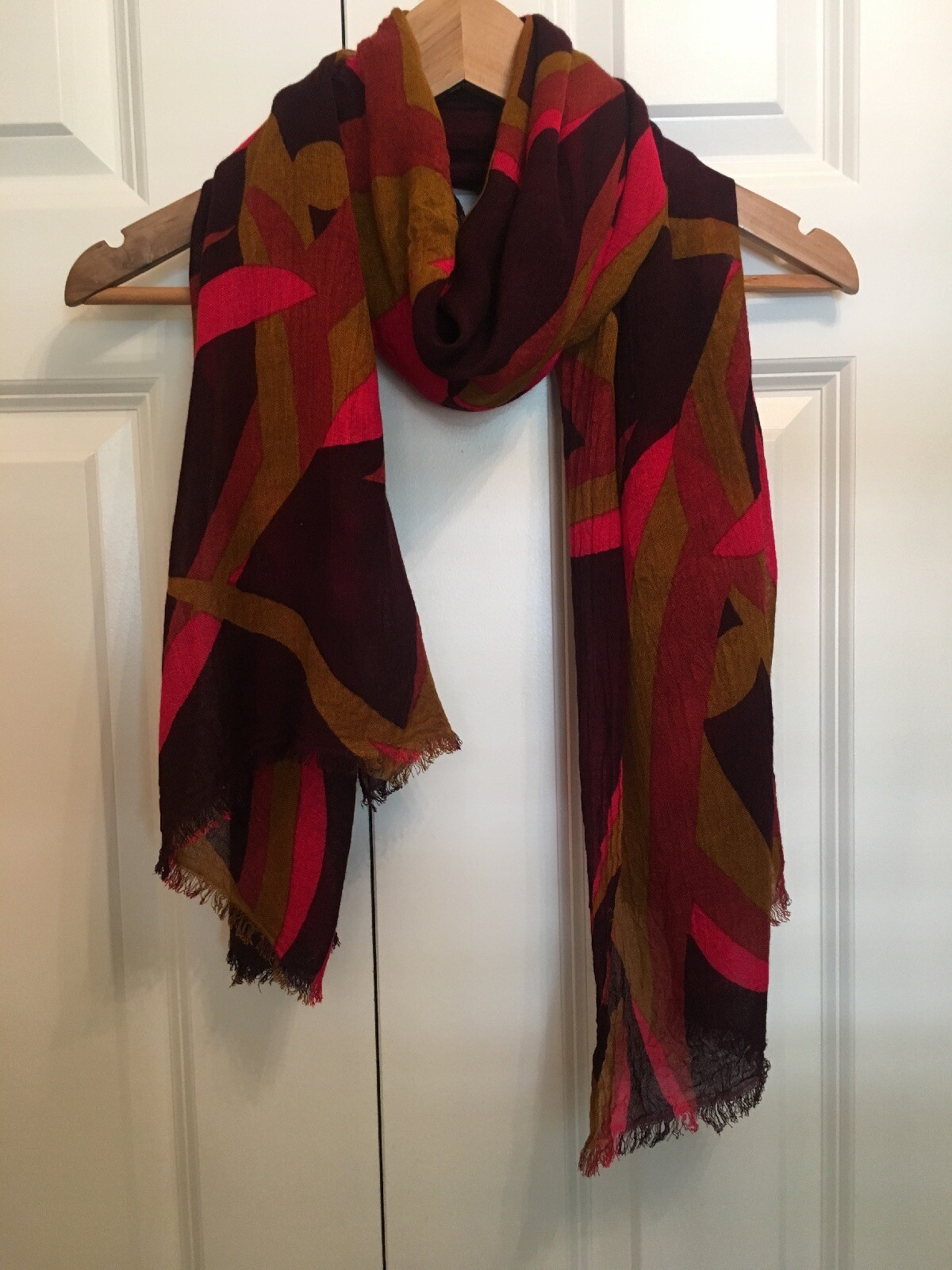 Abstract Geometric Print Rectangular Scarf Shawl … - image 1