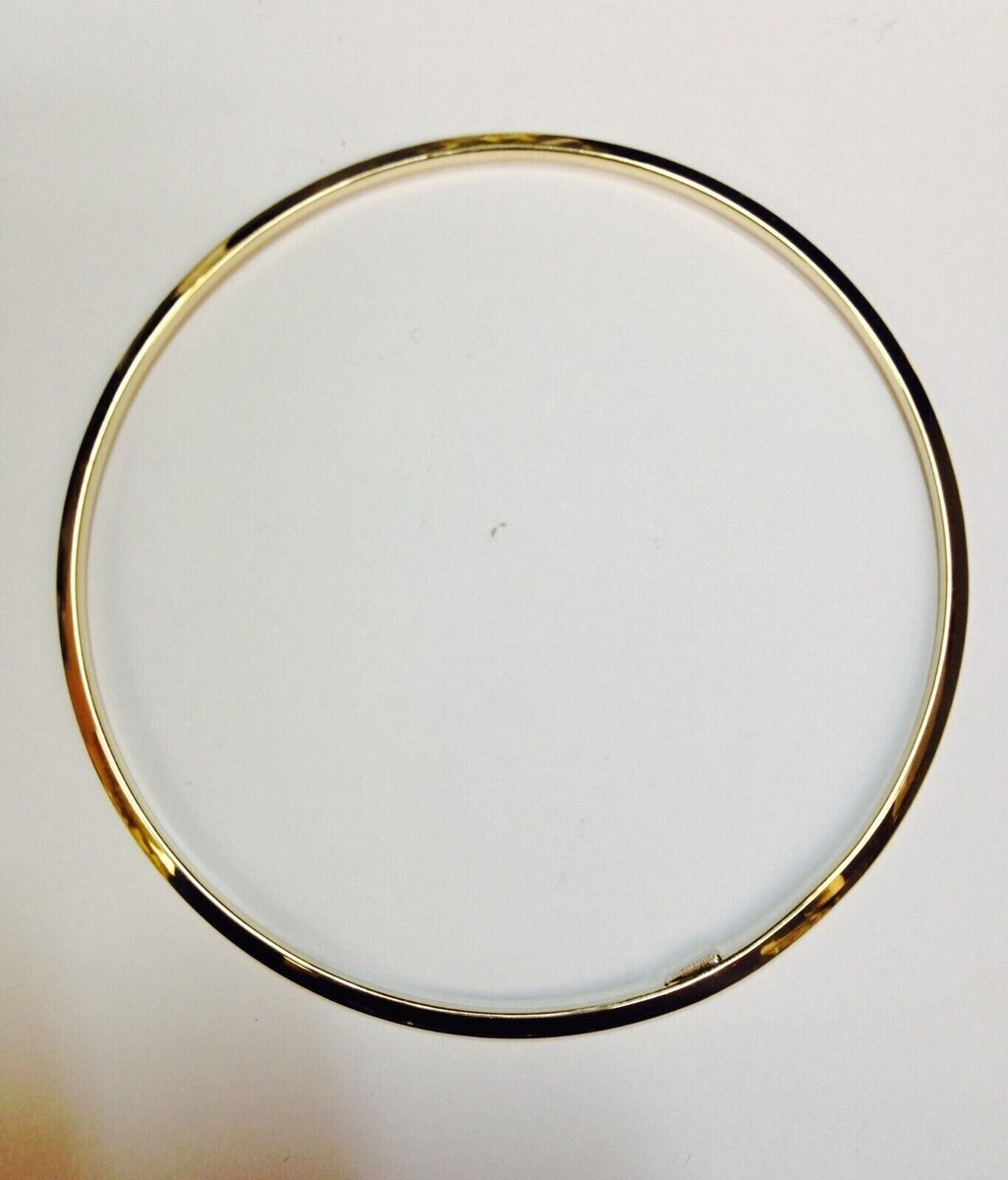 14k Yellow Gold Slip-On Stackable Edge Bangle/Bracelets 8