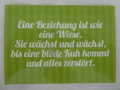 Postkarte ''Eine Beziehung ist wie eine Wiese. ...'' (ART CONCEPT)