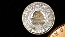 MINIATURE COIN 1936 NORFOLK COMMEMORATIVE HALF PROOF LIKE STERLING SILVER