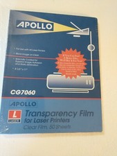 Apollo Laser Jet Printer and Copier Transparency Film, 50 Sheets (CG7060), New